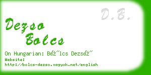 dezso bolcs business card